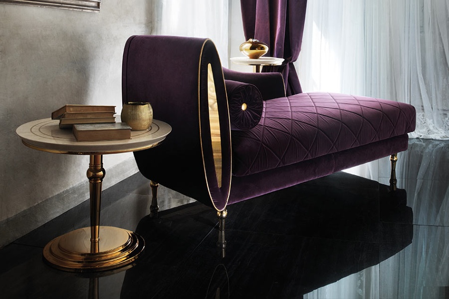 Contemporary interior design: purple fabric