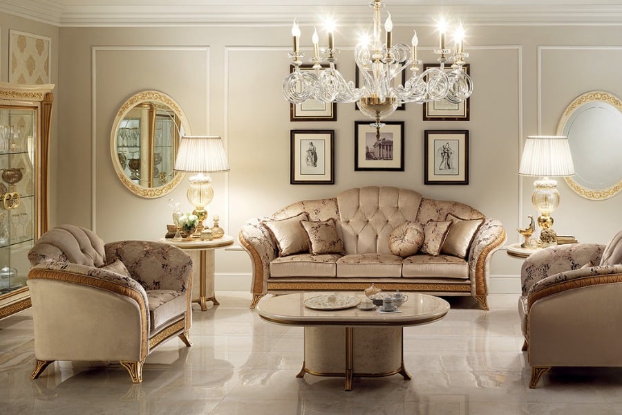 Luxury gold on sale living room