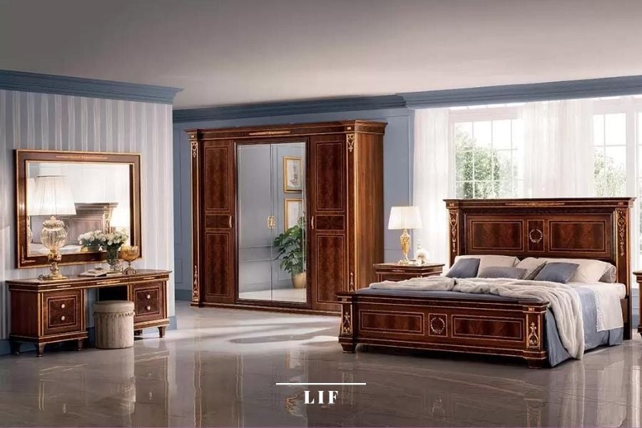 Neoclassical bedroom: Modigliani