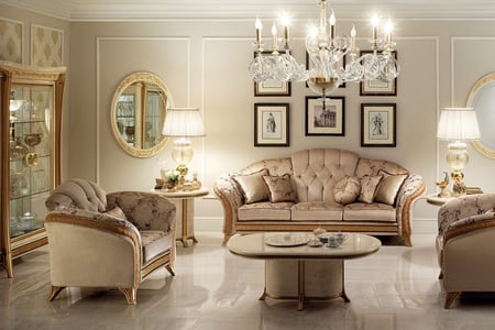  klassisk italiensk stue stil: hvordan man kan dekorere et rum Elegant 1