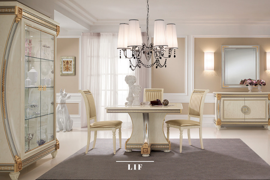 Give preference to furniture with precious decorative details: friezes, cymas and columns. Liberty collection